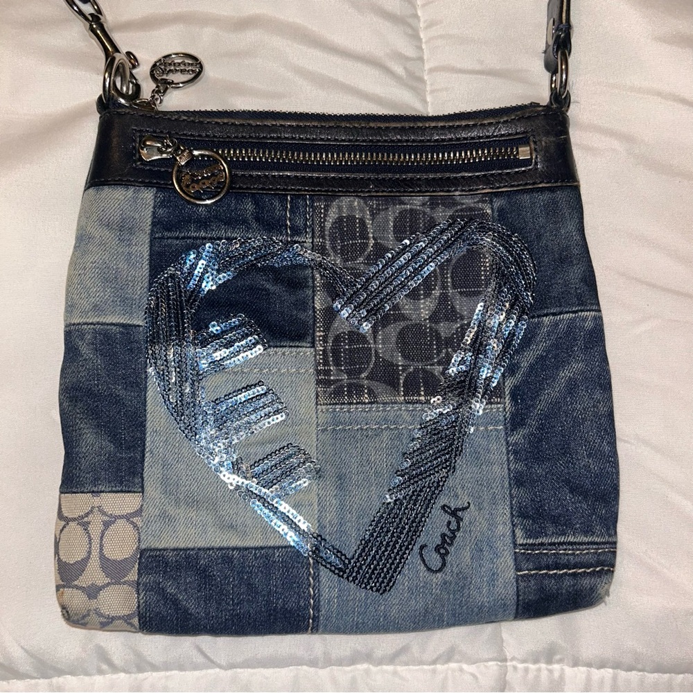 Coach Vintage Poppy Denim Patchwork Crossbody Bag